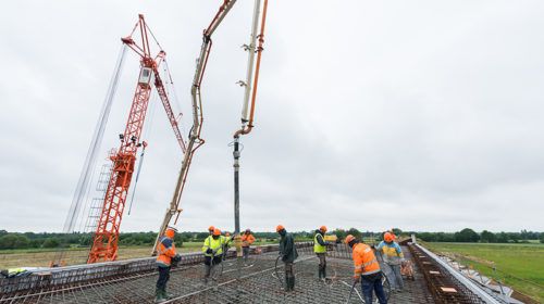 Coulage tablier de pont à l'aide d'une pompe à béton